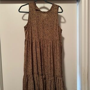 Mittoshop Brown Tiered Ruffled Sundress Midi